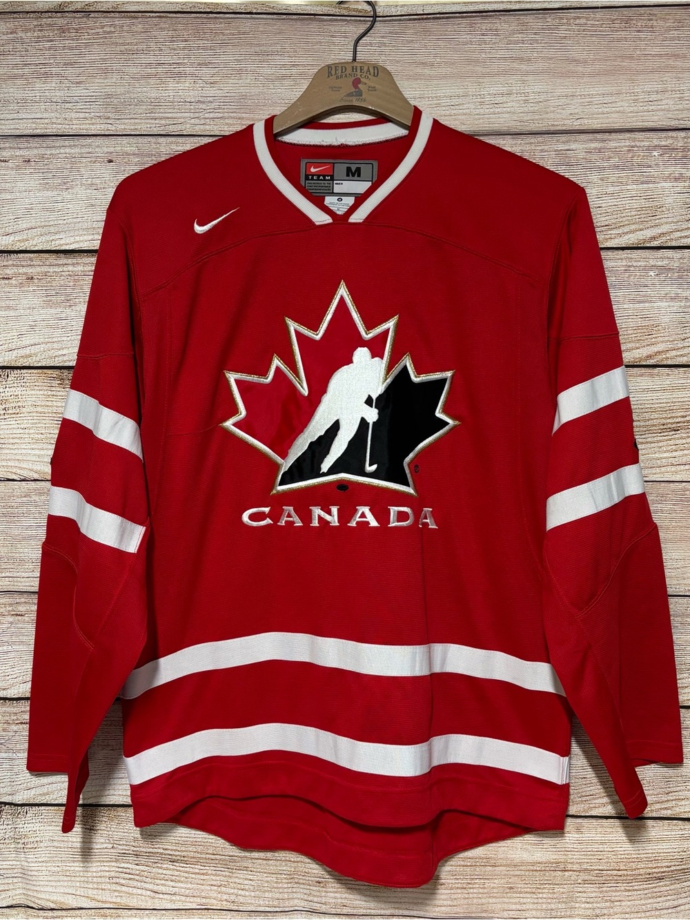 Nike Team Canada Hockey Jersey Red White Men's Medium IIHF